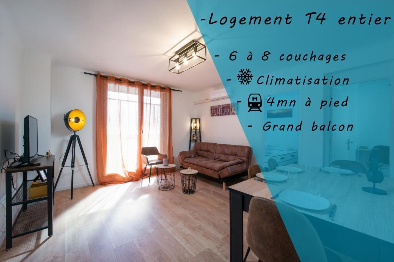 Grand Appartement 3 Chambres Avec Clim Et Balcon Marseille Eksteriør bilde